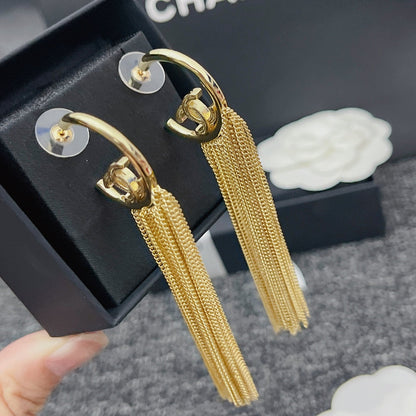 Boucles d'oreilles pendantes demi-cercle à pampilles de qualité supérieure