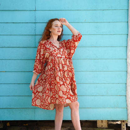 Robe Courte Hawa - Tournesol Rouille
