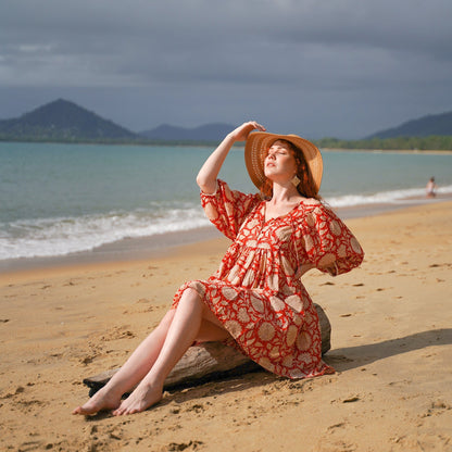 Robe Courte Hawa - Tournesol Rouille