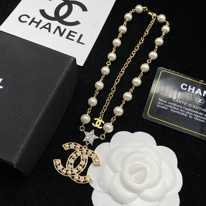 Collar ajustable de perlas Temperament Star