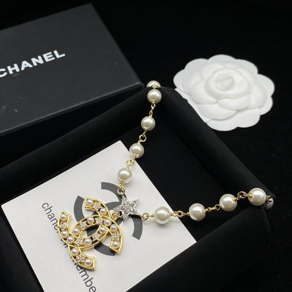 Collar ajustable de perlas Temperament Star