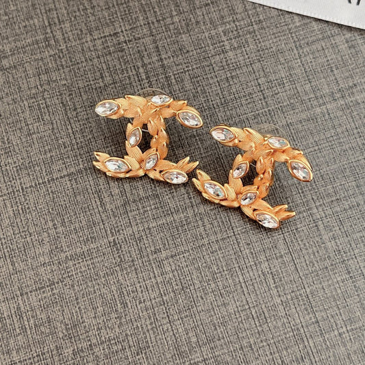 Boucles d'oreilles Diamant Épi de Riz