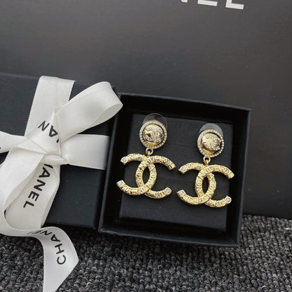 Boucles d'oreilles pendantes en cristal métallique