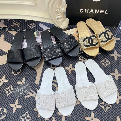 Sandalias planas de lentejuelas