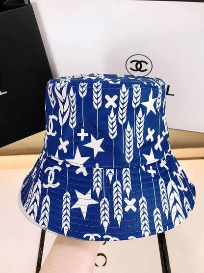Chapeau bob en paille de blé étoile personnalisé