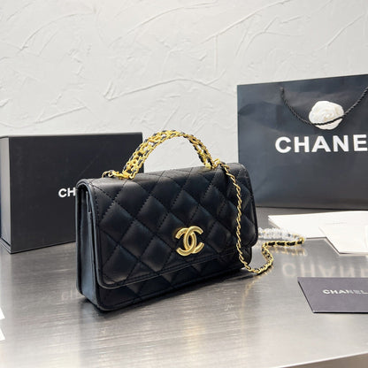 Sac à Bandoulière en Cuir avec Chaîne "Fashion Square"