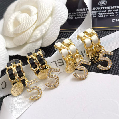 Boucles d'oreilles tendance en cuir et métal (lot de 5)