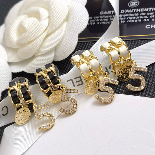 Boucles d'oreilles tendance en cuir et métal (lot de 5)