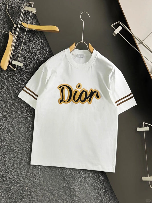T-shirt à manches courtes et col rond en mousse avec logo en cuir