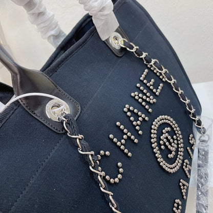 Sac cabas à chaîne brodé de perles
