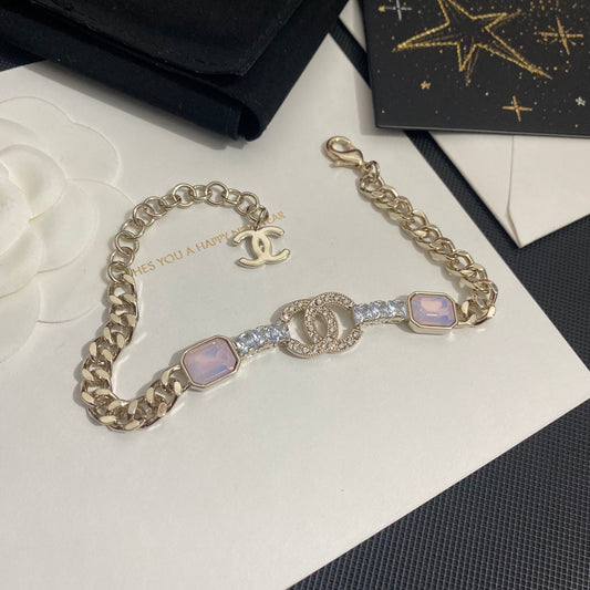 Bracelet pendentif cristal violet fantaisie