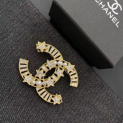 Broche Estrella Perla Diamante