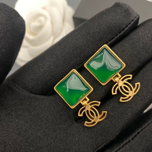 Boucles d'oreilles émeraude