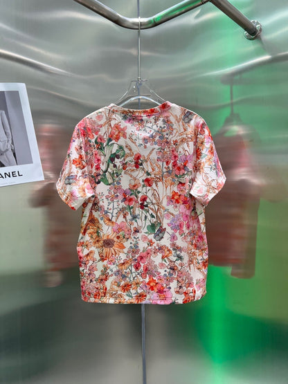 T-shirt fleuri coloré