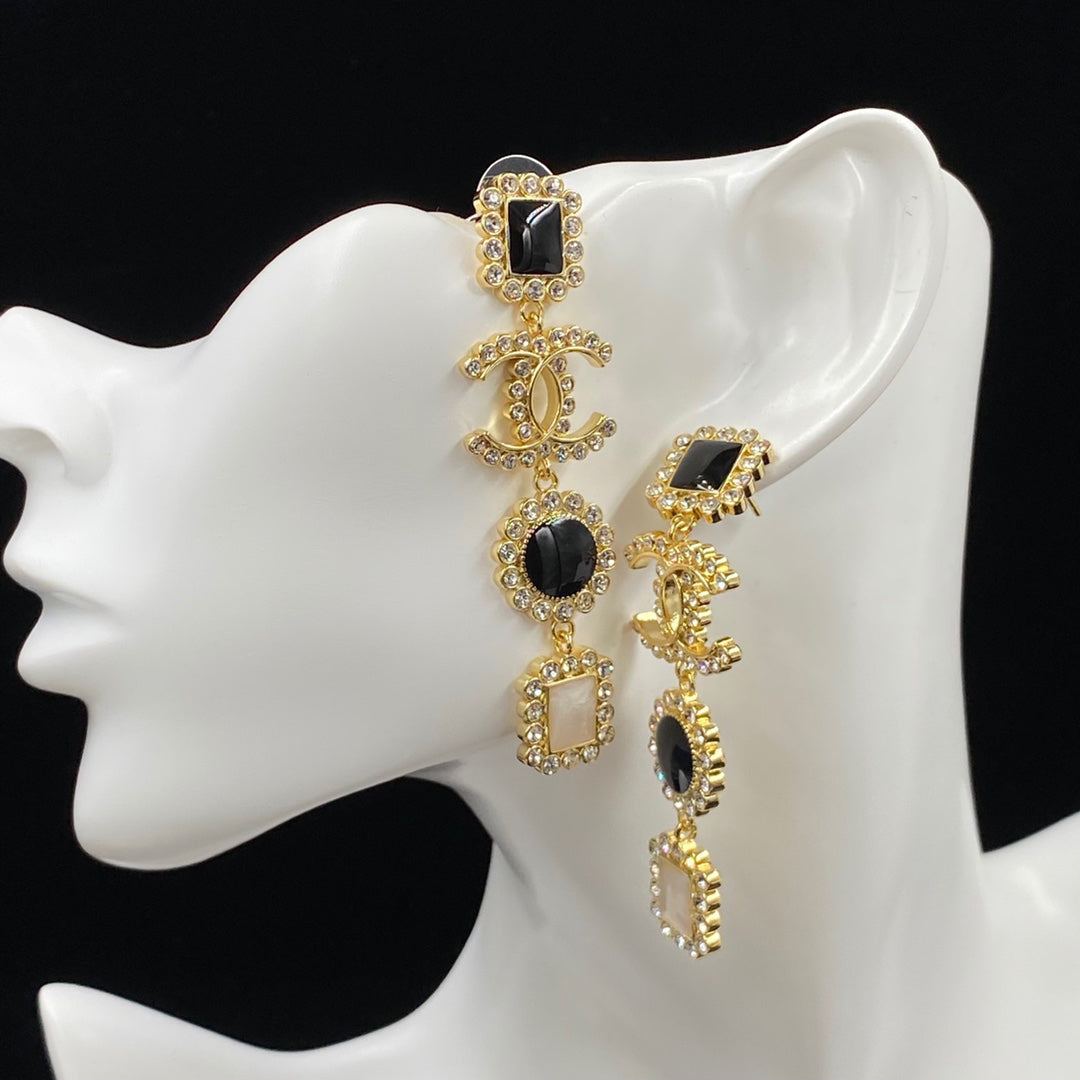 Pendientes con puntadas de diamantes "Temperamento"