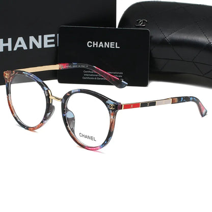 Lunettes à monture métallique ovale à rayures 5 couleurs