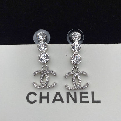 Parure Collier et Boucles d'Oreilles Diamant en Cristal