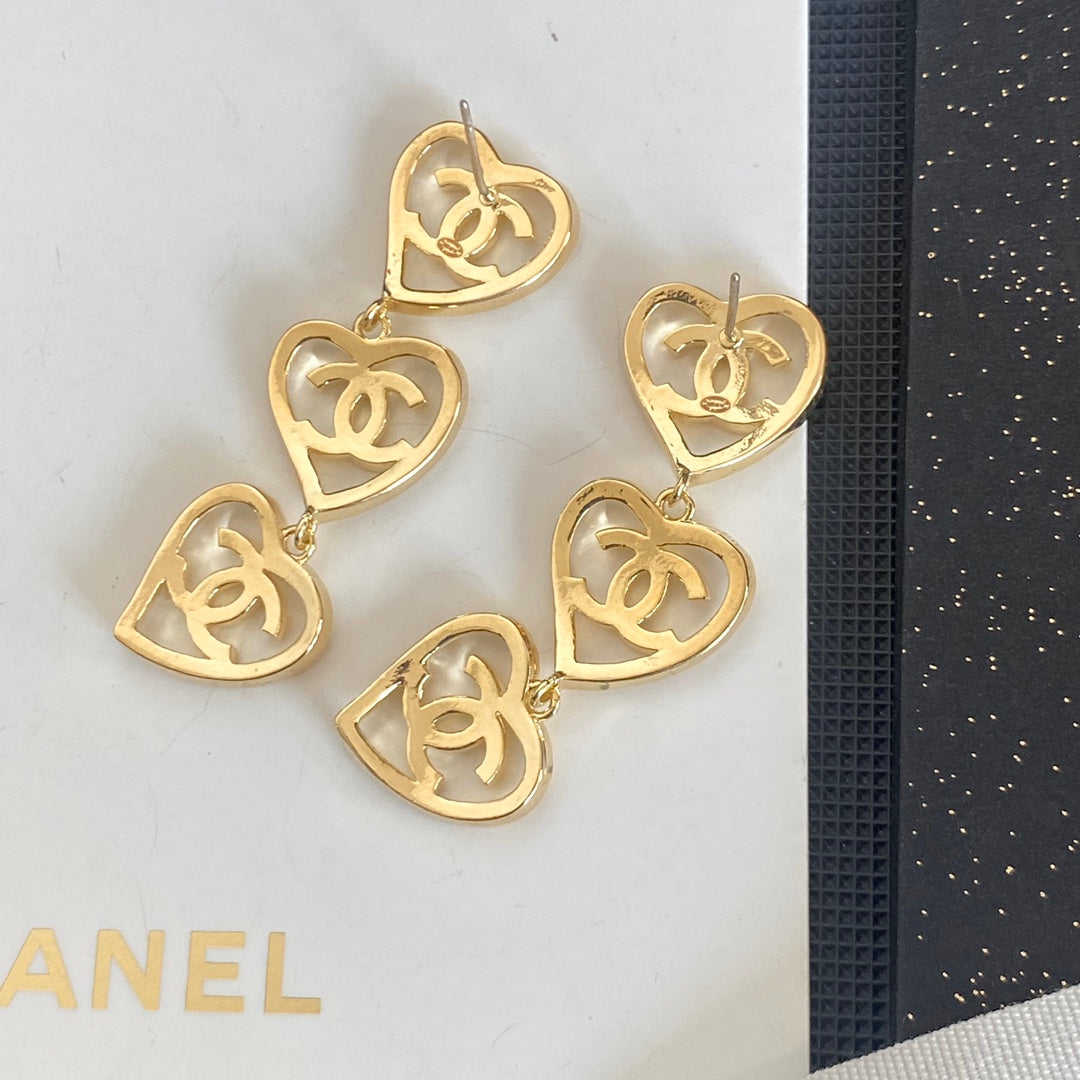 Pendientes de corazón colgantes