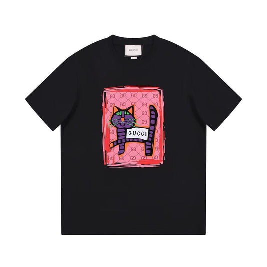 Camiseta con estampado de gato