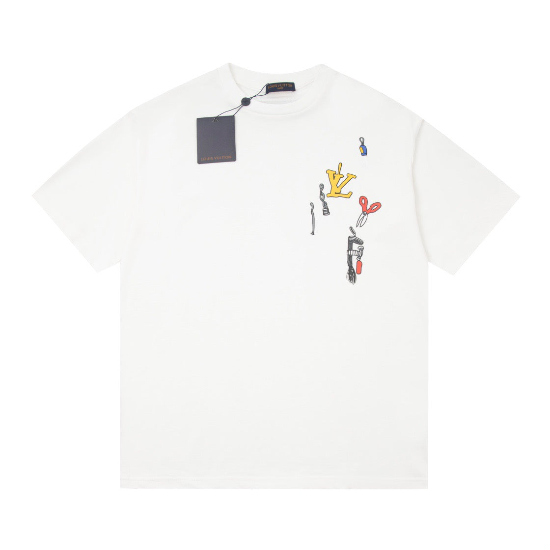 Camiseta con estampado de herramientas