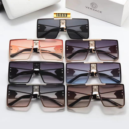 Gafas de sol HD cuadradas metálicas de gran tamaño, nueva moda 2026