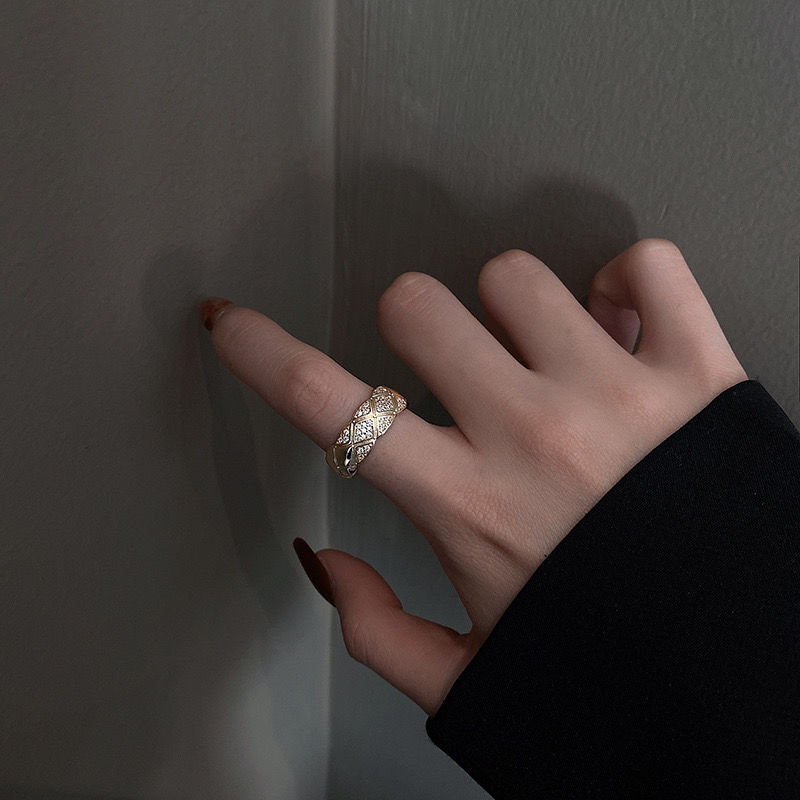 Anillo abierto rombo diamante
