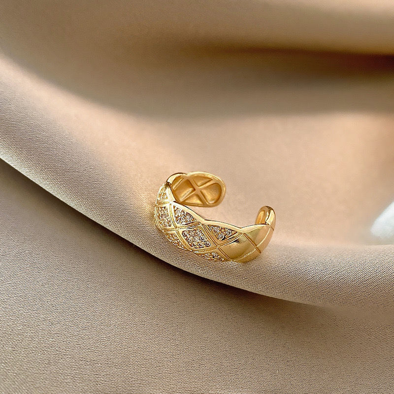 Anillo abierto rombo diamante