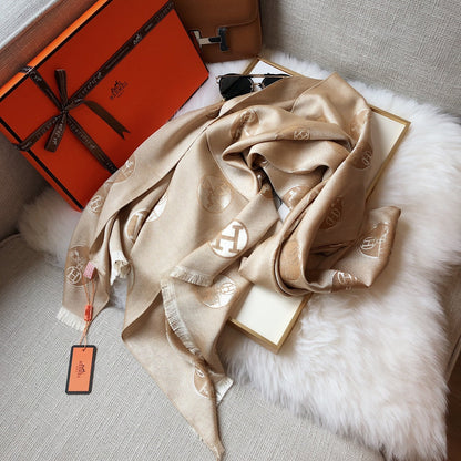 Écharpe jacquard en Tencel et coton de qualité supérieure