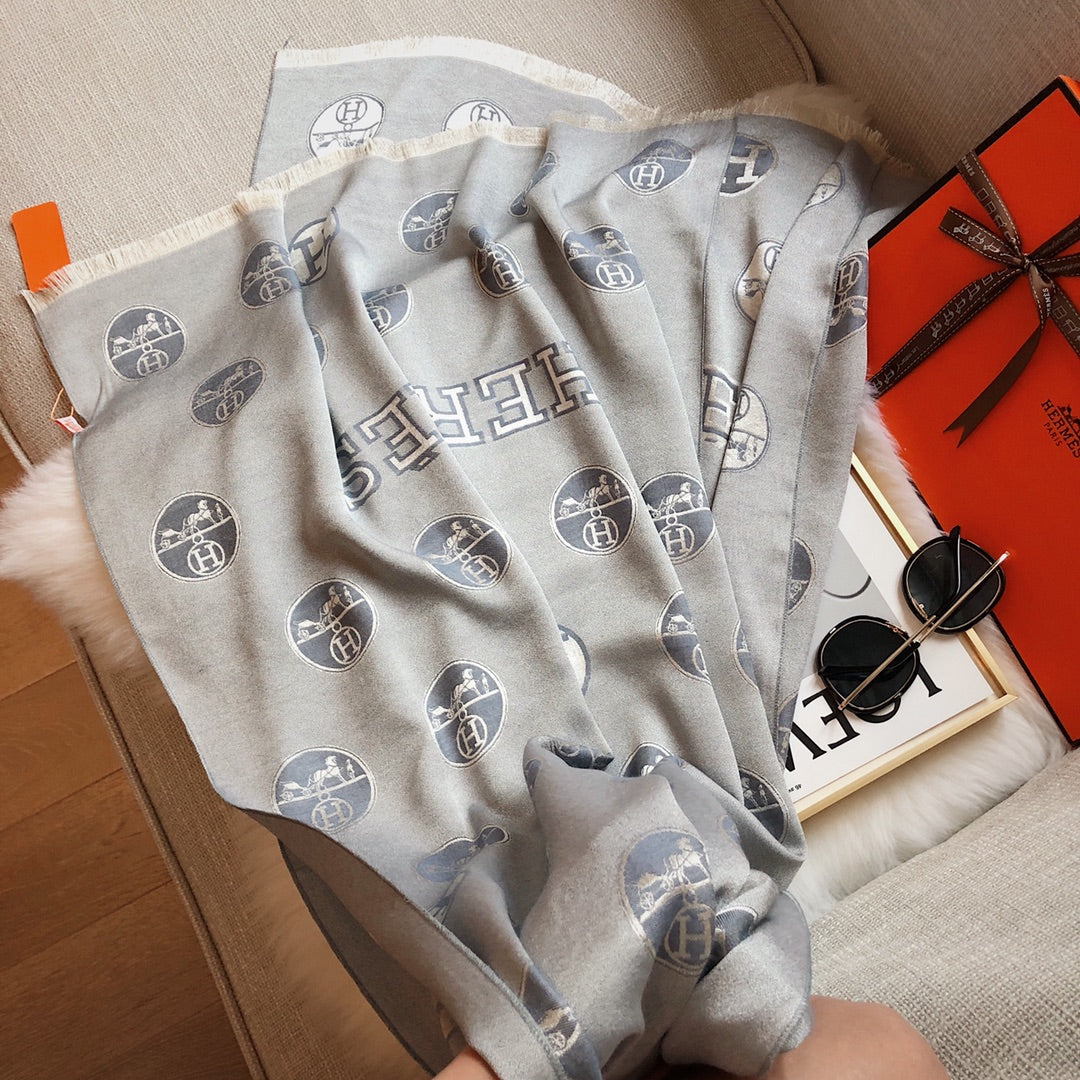 Bufanda jacquard de algodón Tencel premium H