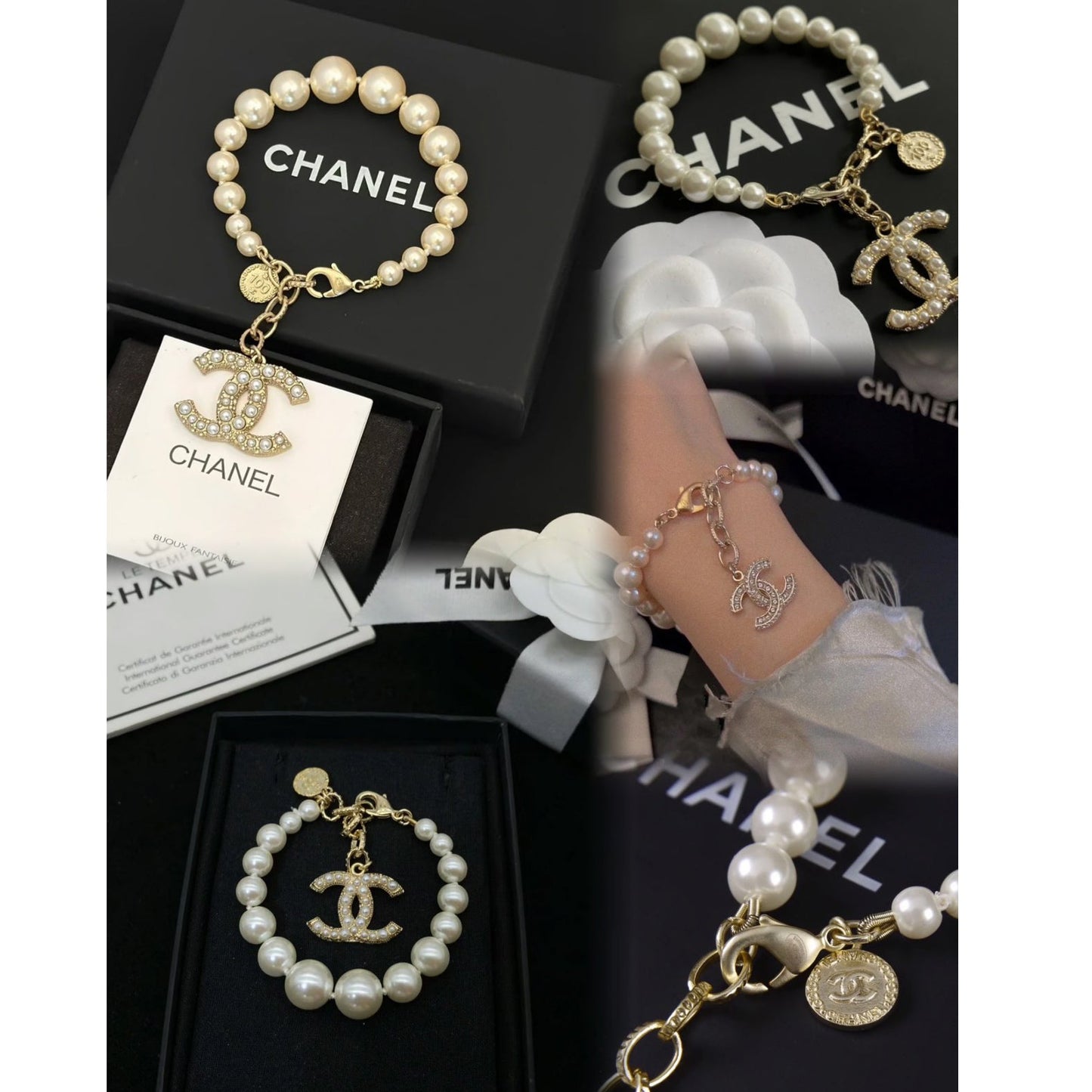 Pulsera de perlas elegante y a la moda
