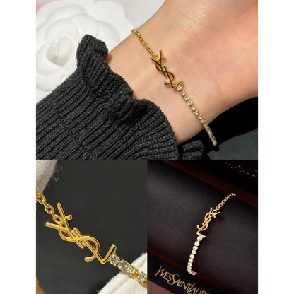 Bracelet logo strass mode