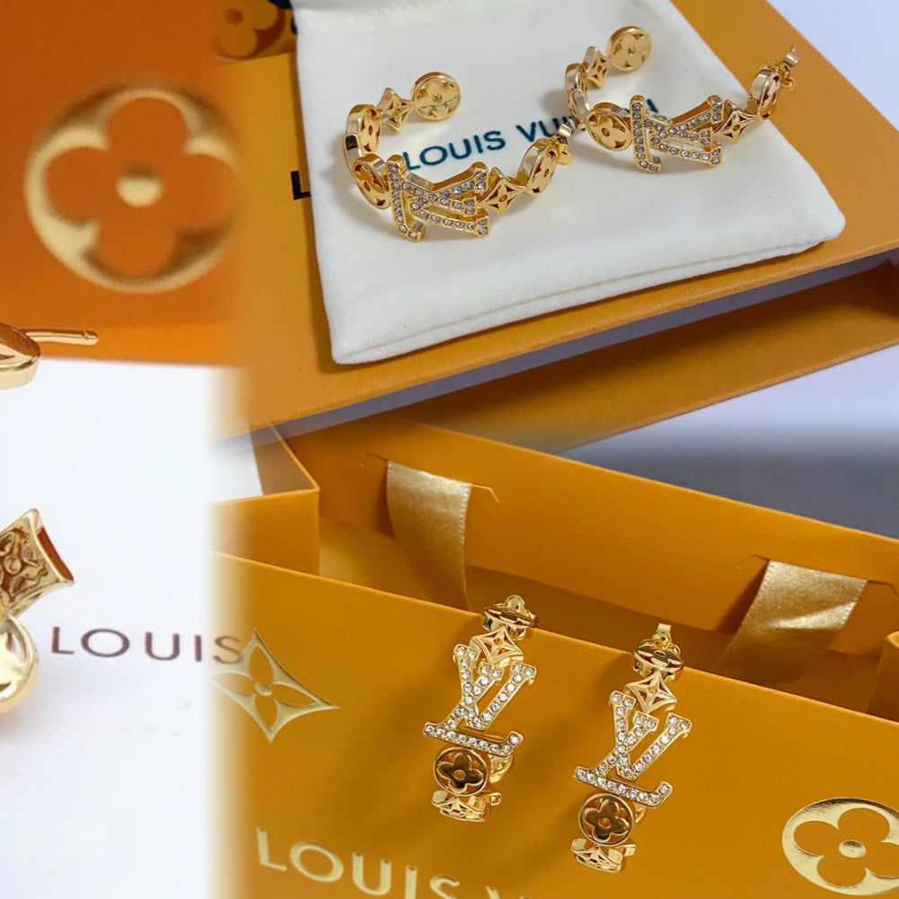 Pendientes de media argolla florales