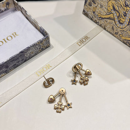 Boucles d'oreilles pendantes Fleur Vintage