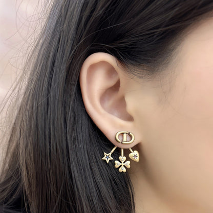 Boucles d'oreilles pendantes Fleur Vintage