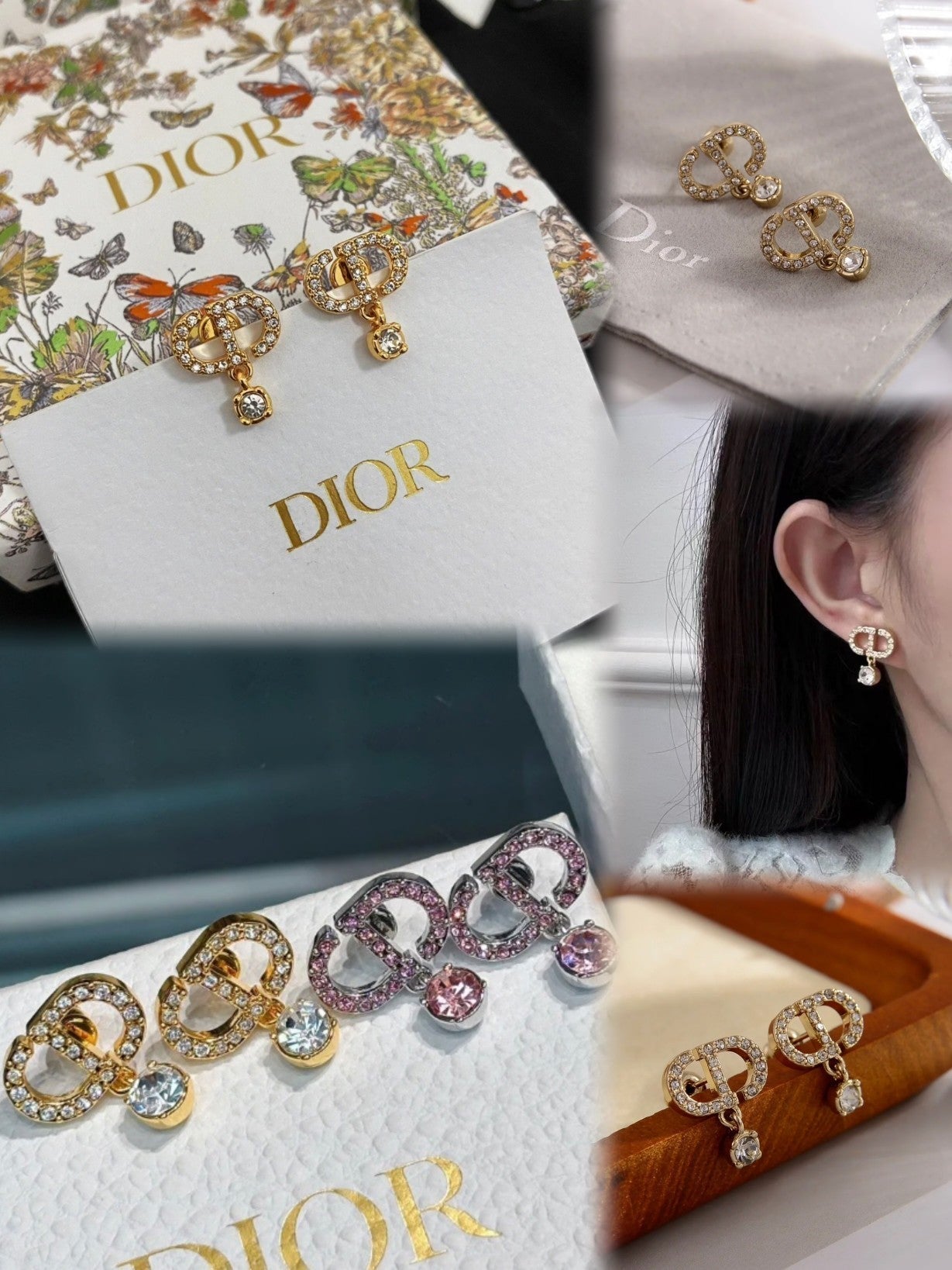 Pendientes de Moda con Diamantes de Imitación Brillantes
