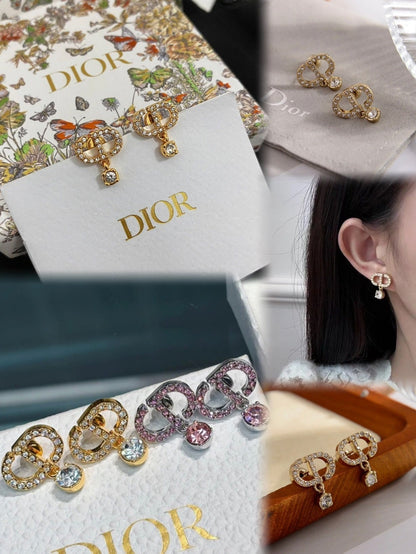 Boucles d'oreilles tendance en strass brillants