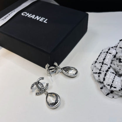 Pendientes de cristal con colgante de temperamento