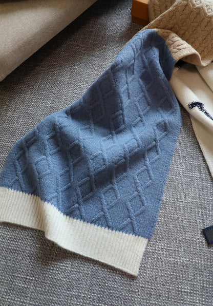 Bufanda de cachemir tejida con retazos unisex