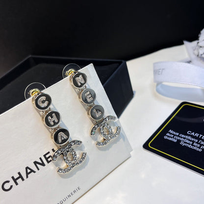 Boucles d'oreilles tendance avec pendentif lettre