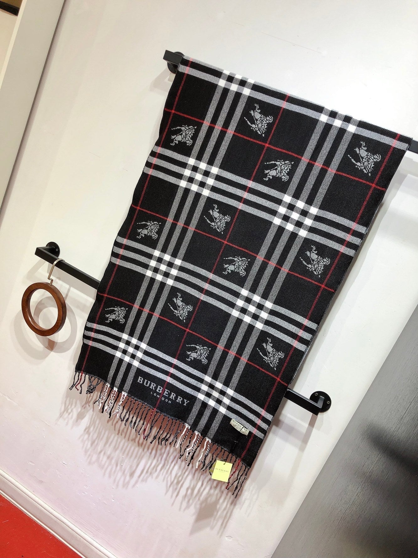 Bufanda de Cachemira Estampada con Cuadros Vintage