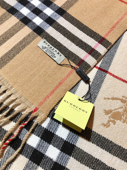 Bufanda de Cachemira Estampada con Cuadros Vintage