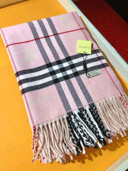 Bufanda de Cachemira Estampada con Cuadros Vintage