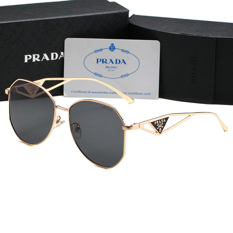 Gafas de sol unisex metálicas con logo triangular