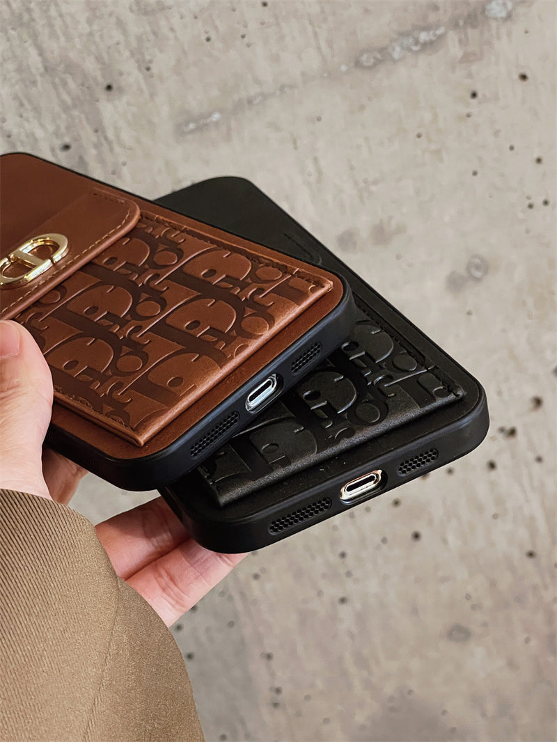 Estuche monedero de cuero de lujo