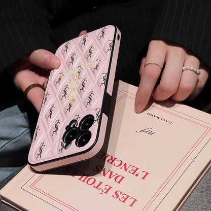 Estuche con letras retro de patrón completo