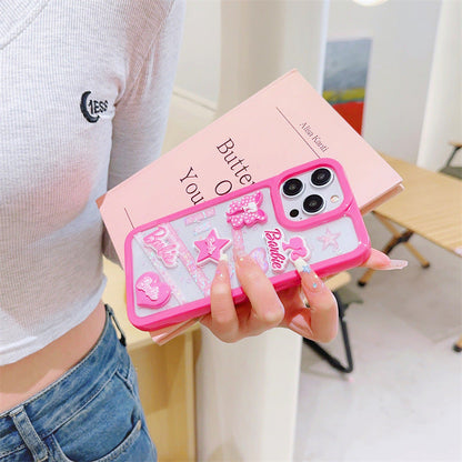 Funda con lazo y estrella 3D rosa
