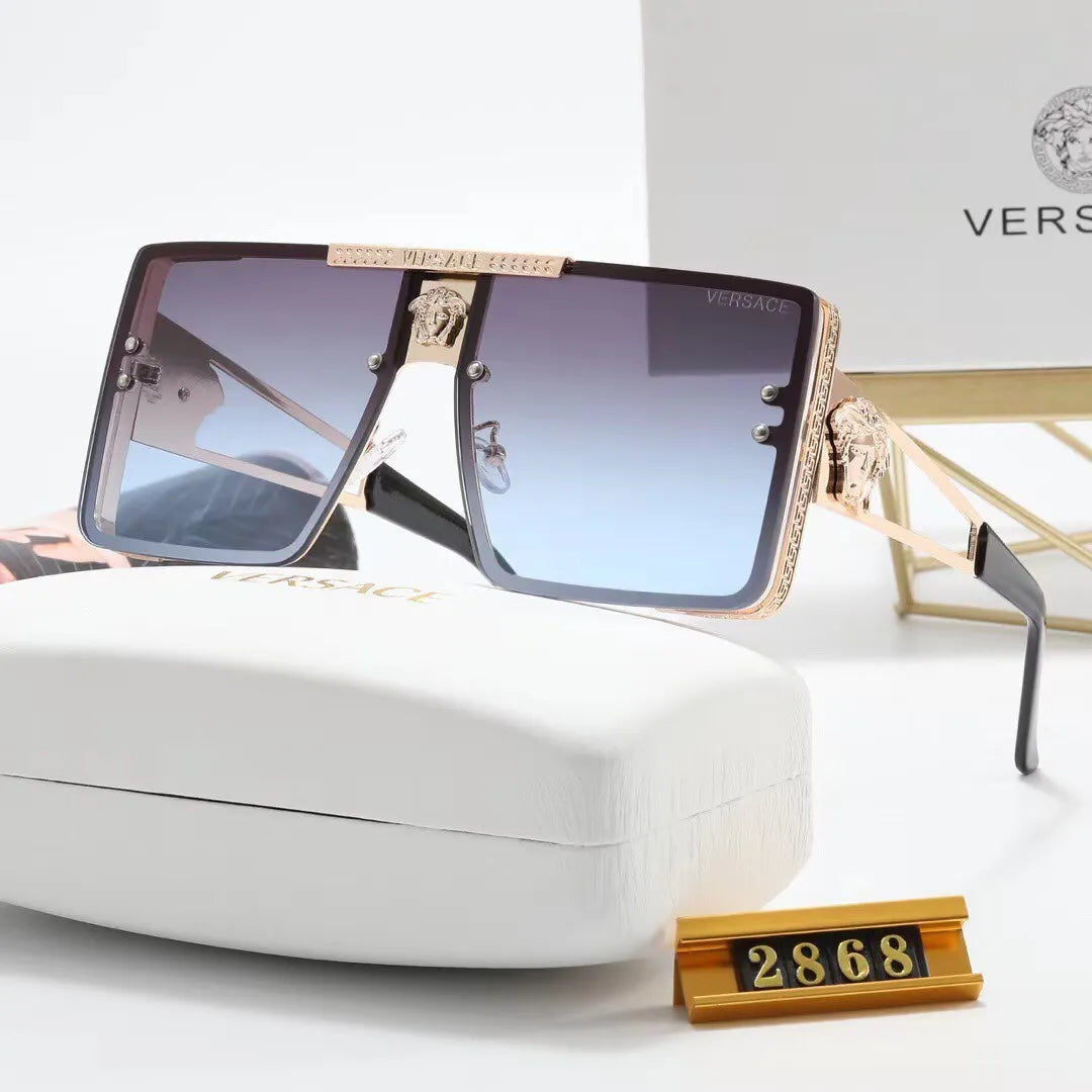 Gafas de sol HD cuadradas metálicas de gran tamaño, nueva moda 2026