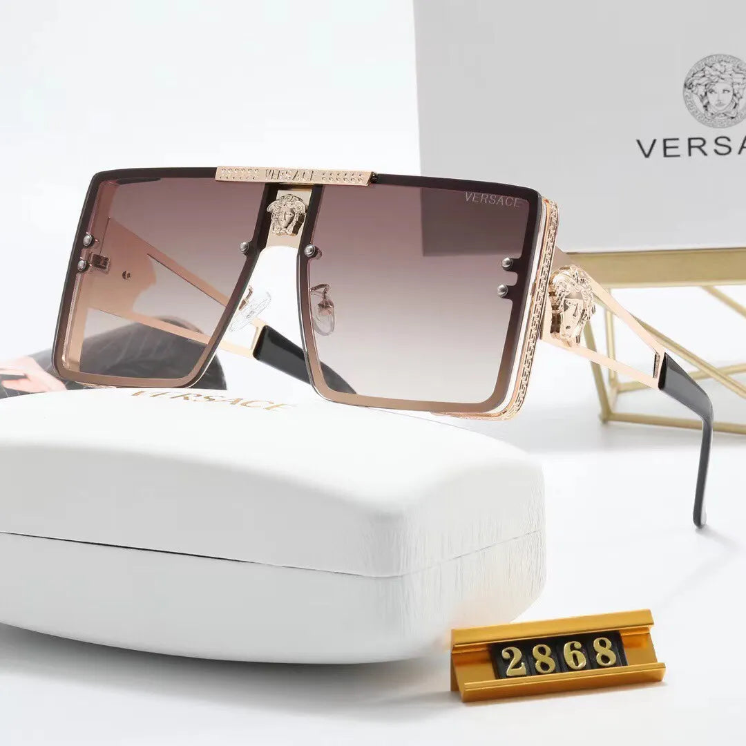 Gafas de sol HD cuadradas metálicas de gran tamaño, nueva moda 2026