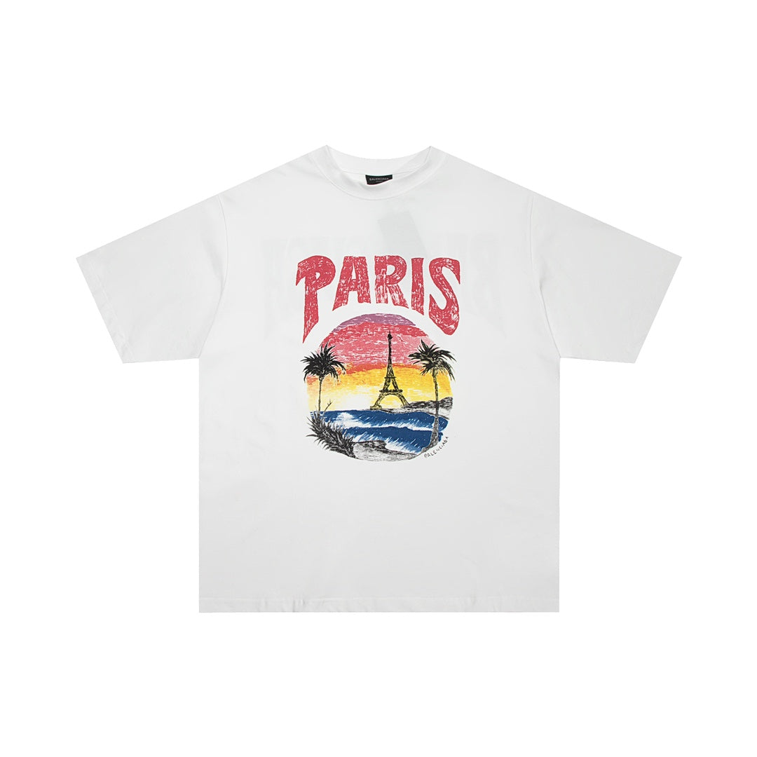 Camiseta de algodón elástico con estampado gráfico
