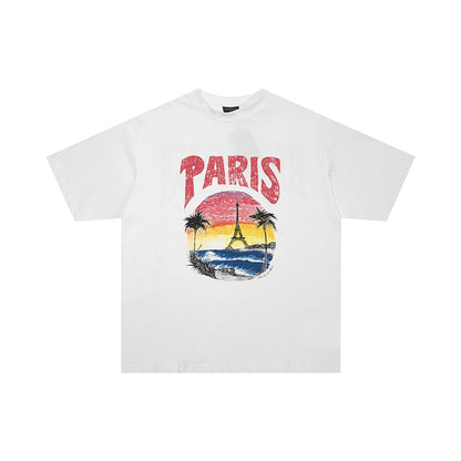 Camiseta de algodón elástico con estampado gráfico